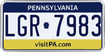 PA license plate LGR7983