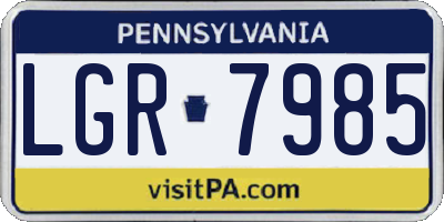 PA license plate LGR7985