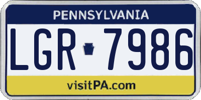 PA license plate LGR7986