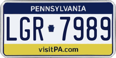 PA license plate LGR7989