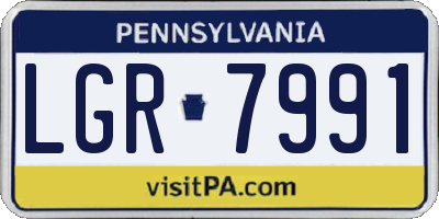 PA license plate LGR7991
