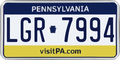 PA license plate LGR7994