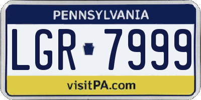 PA license plate LGR7999