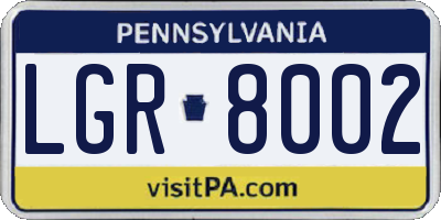 PA license plate LGR8002