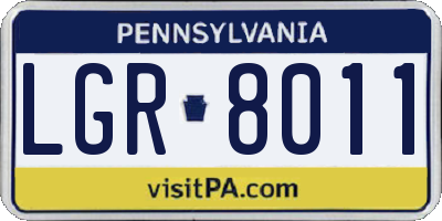 PA license plate LGR8011