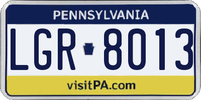 PA license plate LGR8013