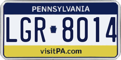 PA license plate LGR8014