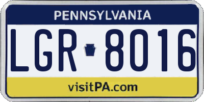 PA license plate LGR8016