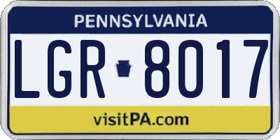 PA license plate LGR8017