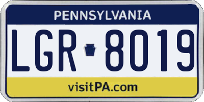 PA license plate LGR8019