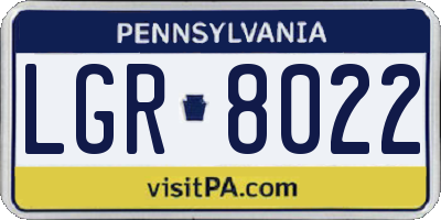 PA license plate LGR8022