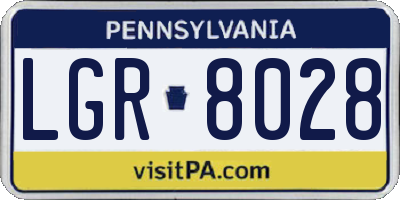 PA license plate LGR8028