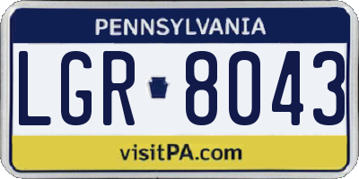 PA license plate LGR8043