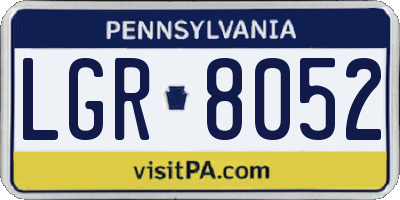 PA license plate LGR8052