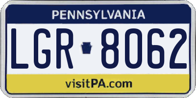 PA license plate LGR8062