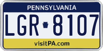 PA license plate LGR8107