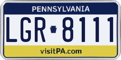 PA license plate LGR8111