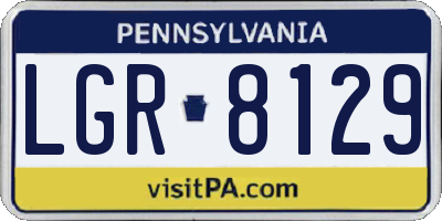 PA license plate LGR8129