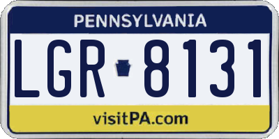 PA license plate LGR8131