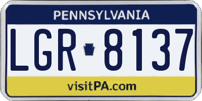 PA license plate LGR8137