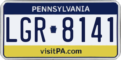 PA license plate LGR8141