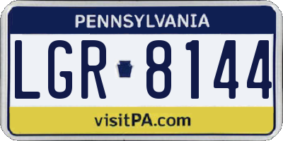 PA license plate LGR8144