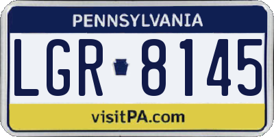 PA license plate LGR8145