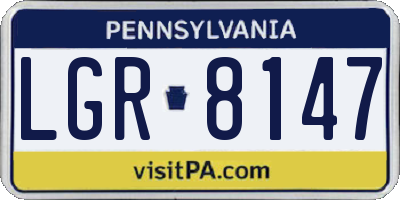 PA license plate LGR8147