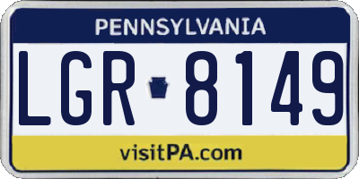 PA license plate LGR8149