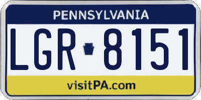 PA license plate LGR8151