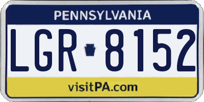PA license plate LGR8152