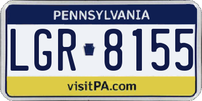 PA license plate LGR8155