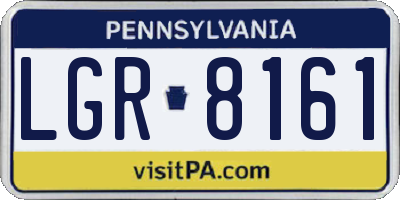 PA license plate LGR8161