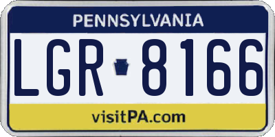 PA license plate LGR8166