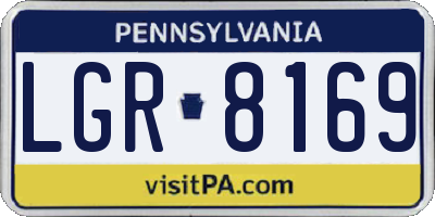 PA license plate LGR8169