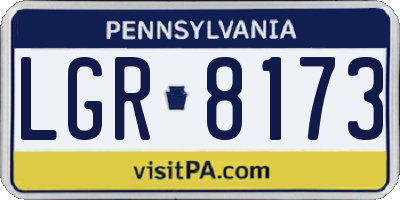 PA license plate LGR8173
