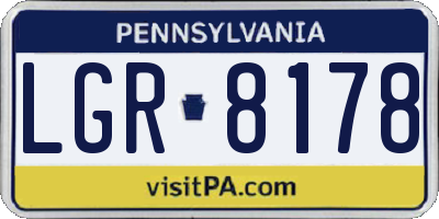 PA license plate LGR8178