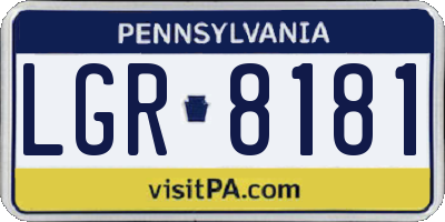 PA license plate LGR8181