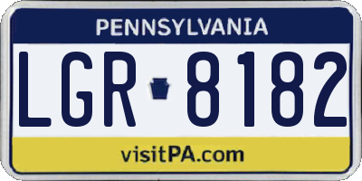 PA license plate LGR8182