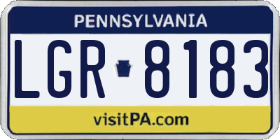 PA license plate LGR8183