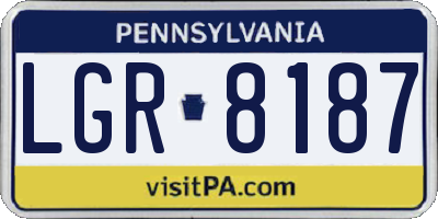 PA license plate LGR8187