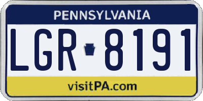 PA license plate LGR8191