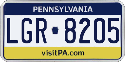 PA license plate LGR8205