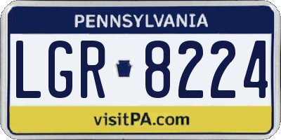 PA license plate LGR8224