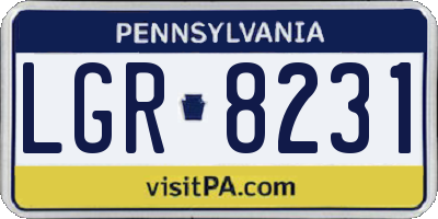 PA license plate LGR8231