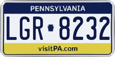 PA license plate LGR8232