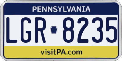 PA license plate LGR8235