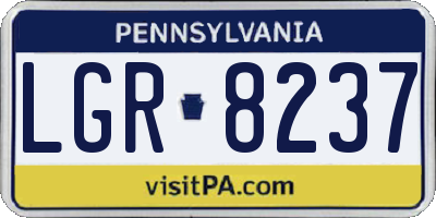 PA license plate LGR8237