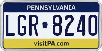 PA license plate LGR8240