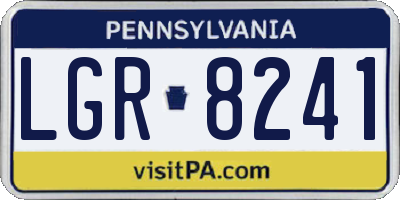 PA license plate LGR8241
